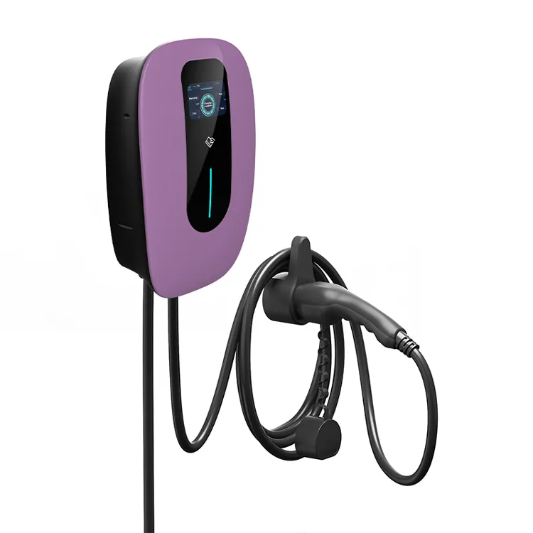 CE RoHS APP Control Tipo 2 Enchufe de carga 11kw Cargador EV Wallbox con pantalla LCD 