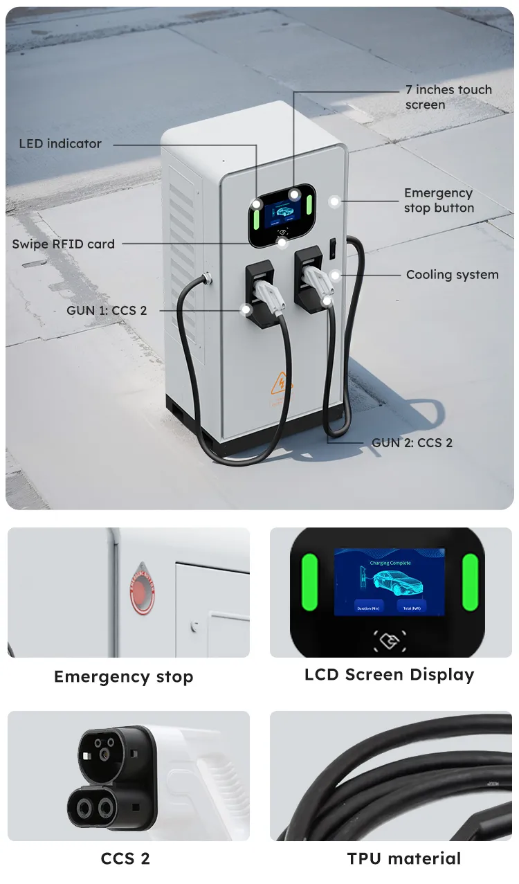 CCS2 DC EV Cargador DC Estación de carga rápida con pantalla Ocpp Commercial 