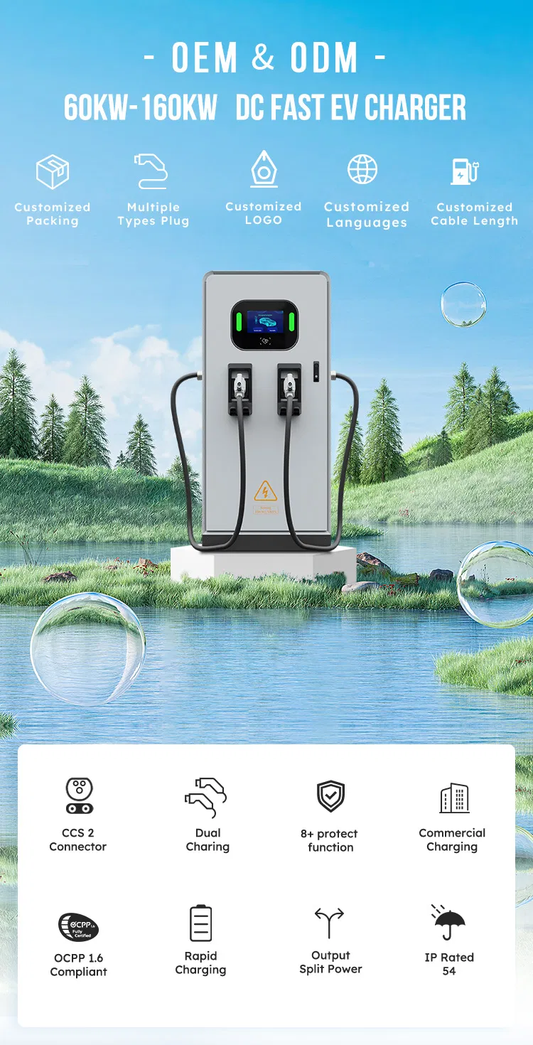 Cargador comercial DC EV 120kw Enchufe CCS2 Cargador 