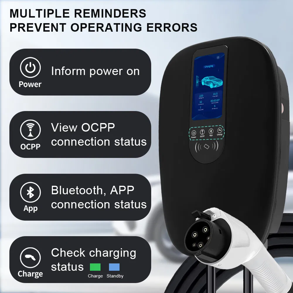 Cargador solar EV Wallbox Ocpp1.6 con aplicación 