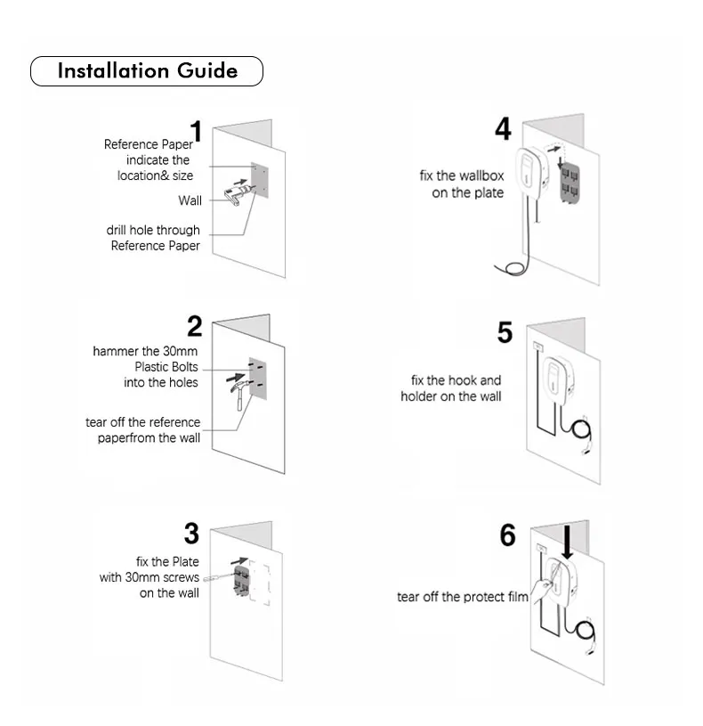 RFID Dlb Monofásico Coche 220V Evse 32A Outdoor Home 7kw Nivel 2 Tipo 2 Cargadores EV con cable 