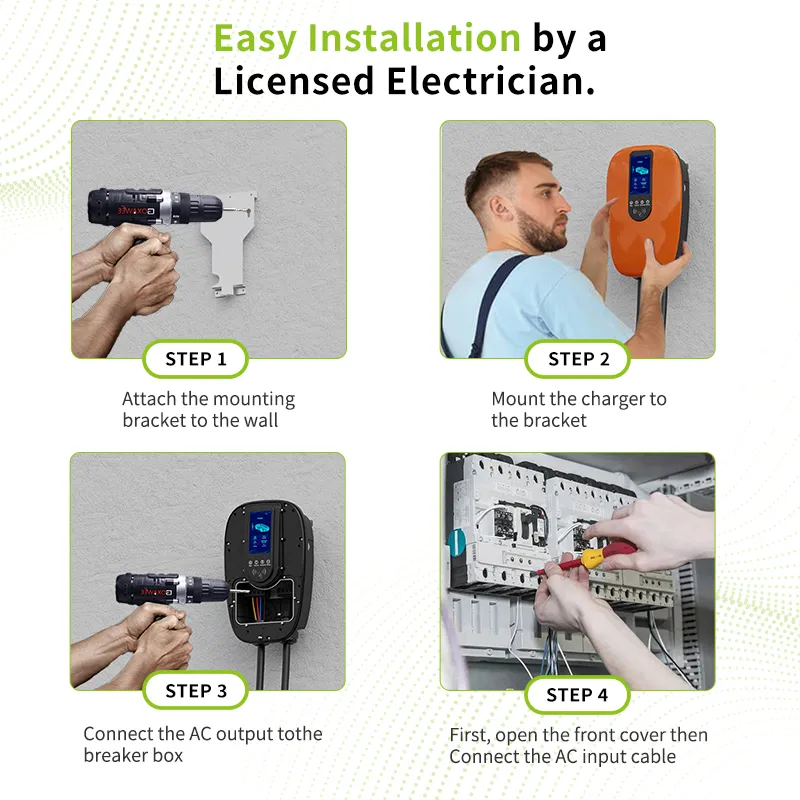 EV Wallbox inteligente tipo 1, tipo 2, nivel 2 para uso doméstico