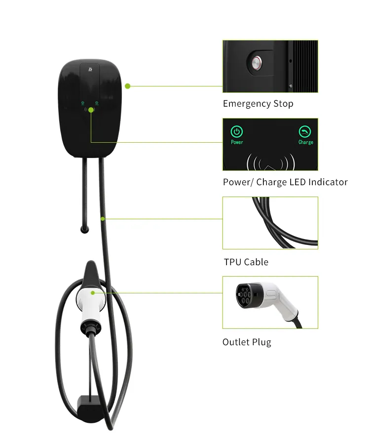 Cargador EV estándar de buen precio con control WiFi para Play y Plug 