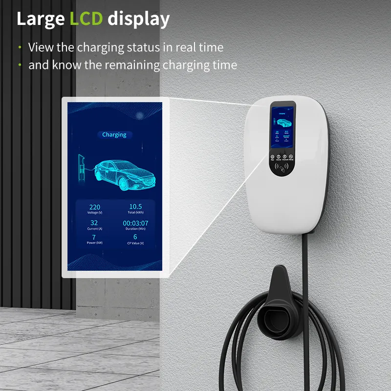 Estación de carga EV para hogar inteligente IP65 Gbt/tipo 2 con tarjeta WiFi/APP/RFID 