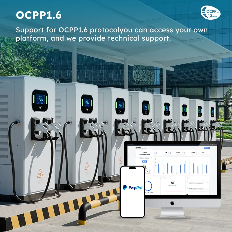 Estación de carga comercial de 120kw compatible con sistema de gestión Ocpp Estación de carga rápida de 60kw Cargador EV de 44kw