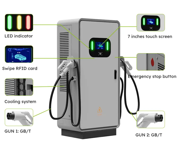 Cargador EV de CC de 160 kw con pantalla de 73 pulgadas para personalización de idioma 