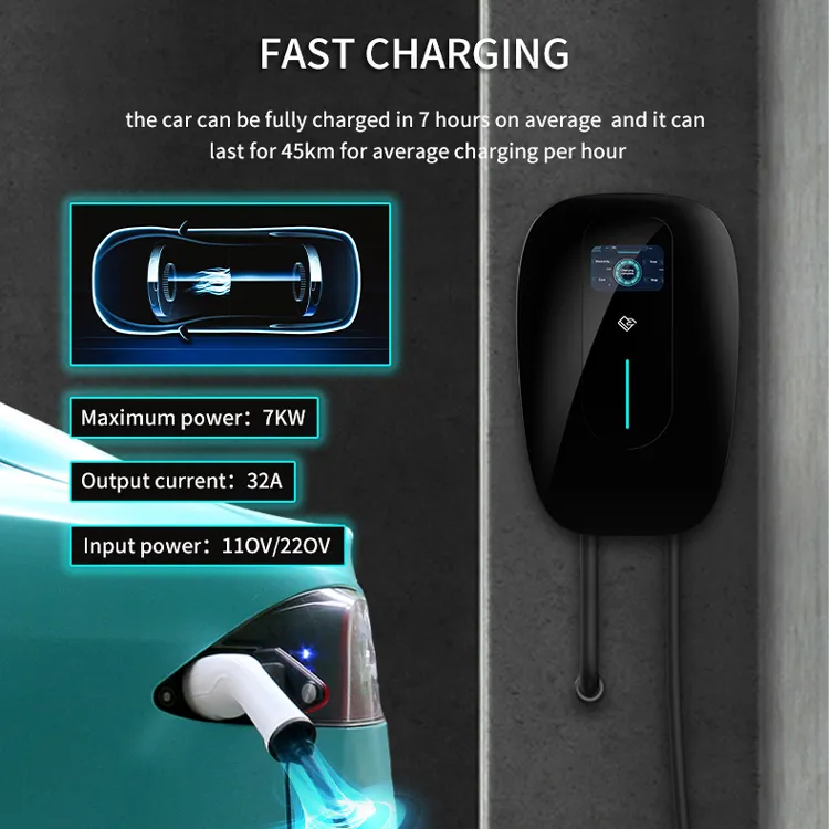 Hogar usando EV AC Cargador normal Nivel 2 Cargador para eléctrico Coche 11kw 