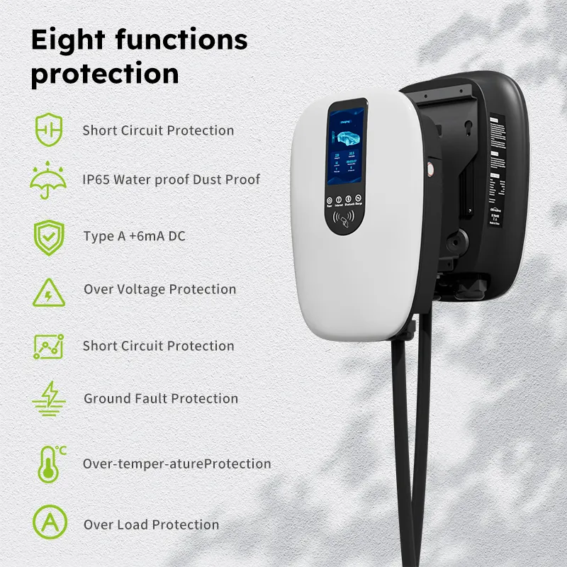 Estación de carga para vehículos eléctricos IP65 Gbt/tipo 2 con WiFi/APP/RFID Tarjeta 