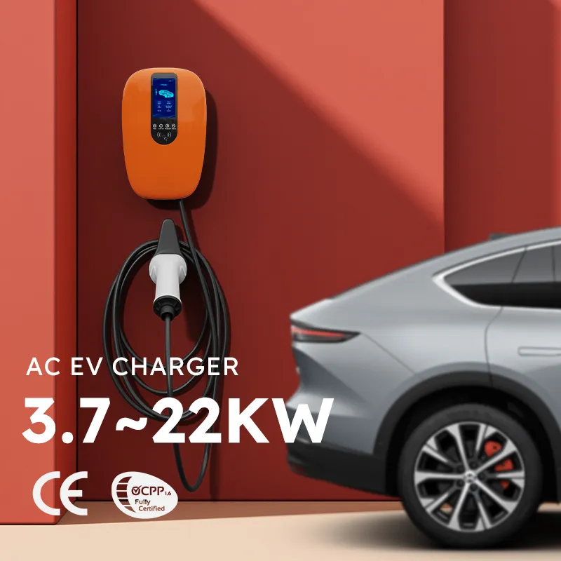 Cargador doméstico EV Mode3 para vehículo eléctrico, caja de pared de 7kw para enchufe tipo 2 