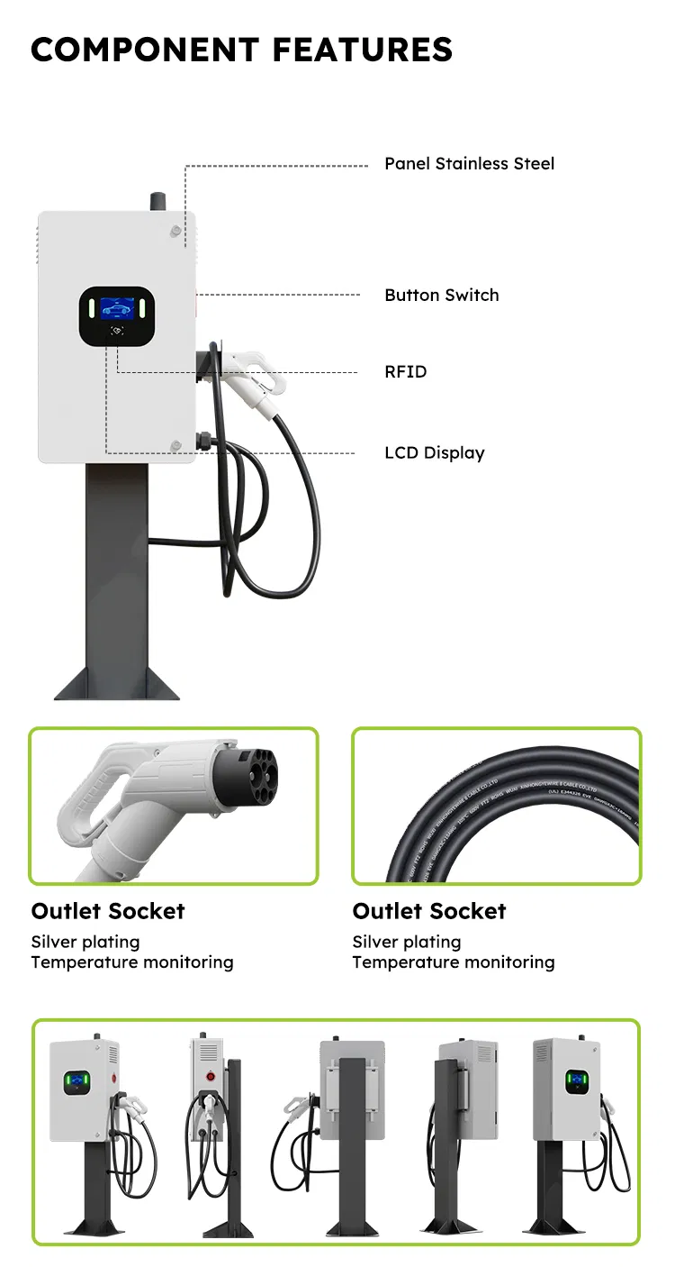 Fabricante de cargador rápido comercial EV DC 40kw Estación de carga EV Ocpp con una sola pistola 