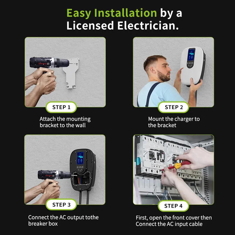 Tipo de cargador de coche inteligente Wallbox para vehículos eléctricos CE/Gbt para uso doméstico 