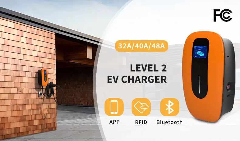 Estación de carga con cargador EV doméstico de nivel 2 de 40 A con enchufe NEMA 14-50 
