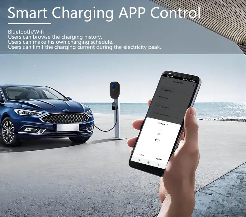 WiFi /LAN /Bluetooth APP 7kw EV Cargador Wallbox 