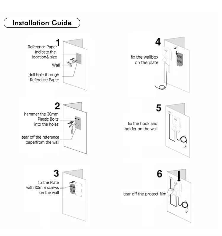 Cargador EV tipo 2 del zócalo Cable retractor con resorte 8. Enchufe 