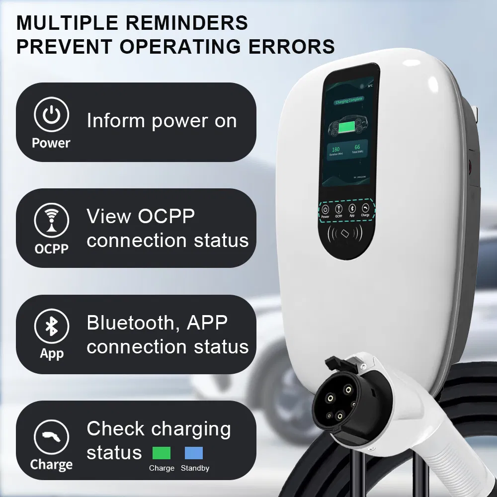 Personalizado 4.1kw-22kw 32A Tipo 2 Modelo 3 Cargador EV 7kw 11kw 22kw Carga EV para coche eléctrico 
