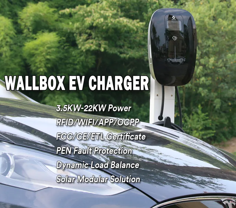CE RoHS 7kw 11kw 22kw EV Cargador de CA con control de aplicación Ocpp
