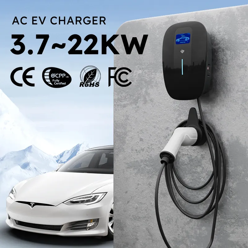 Cargador EV tipo 2, carga montada en la pared para uso doméstico con tarjeta APP/RFID