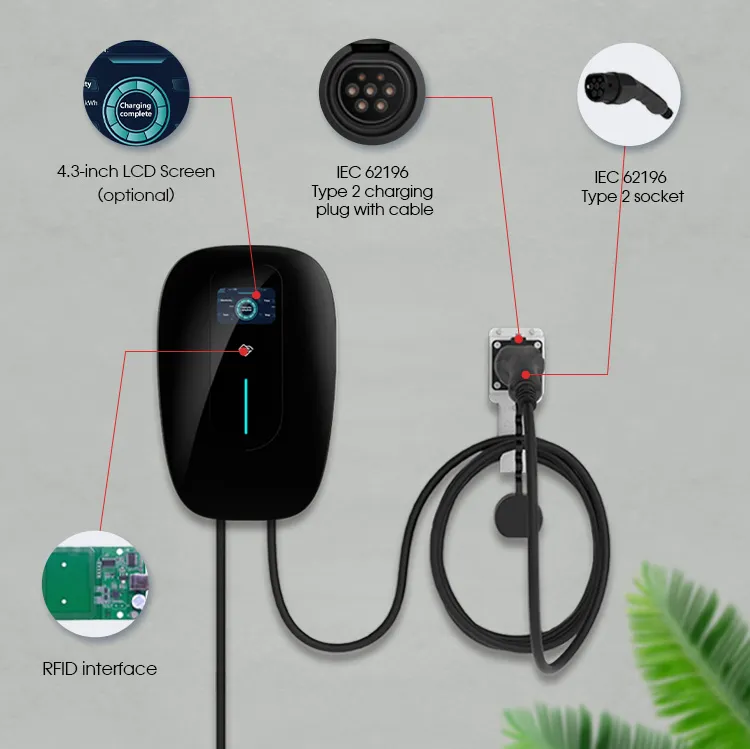 Ocpp 4G Oprional Green Science Cargador doméstico inteligente Estación de carga AC EV Estable Ocpp1.6j Fábrica 