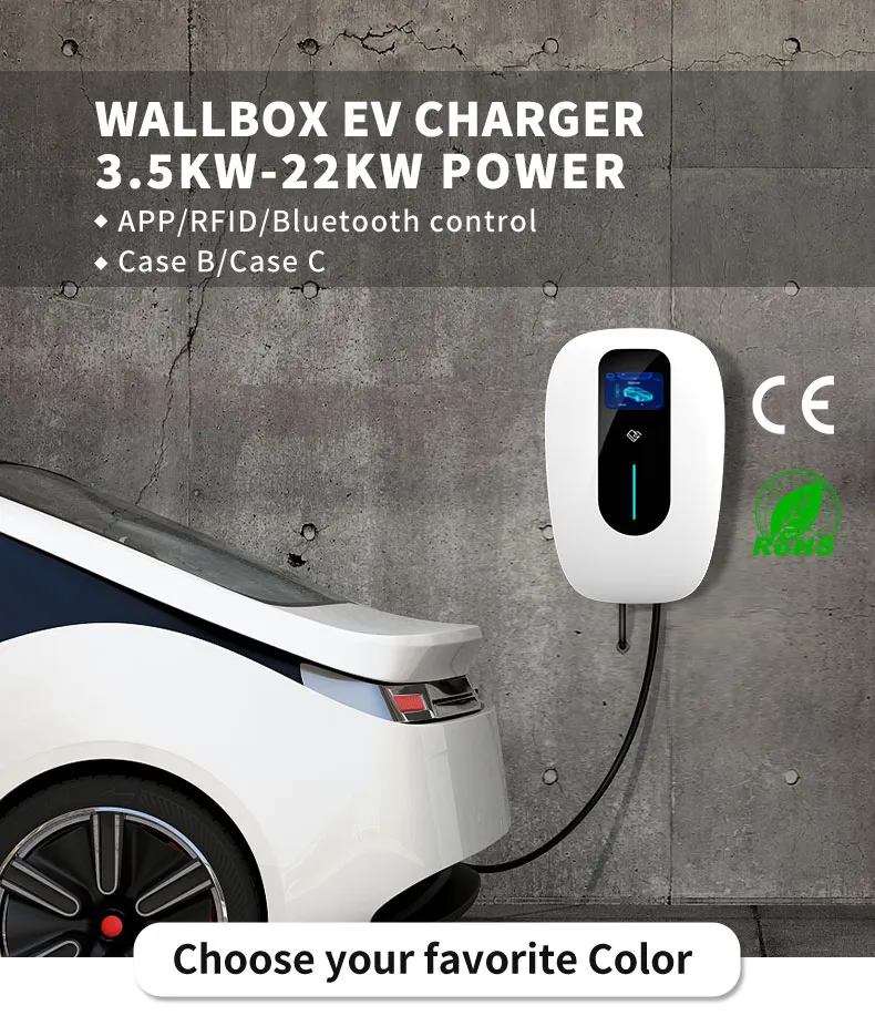Estación de carga EV Ocpp Wallbox Type2 con 2 enchufes y 